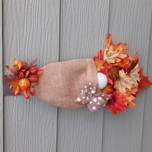 Fall Gnome Wreath Handcrafted Fall Leaf Gnome